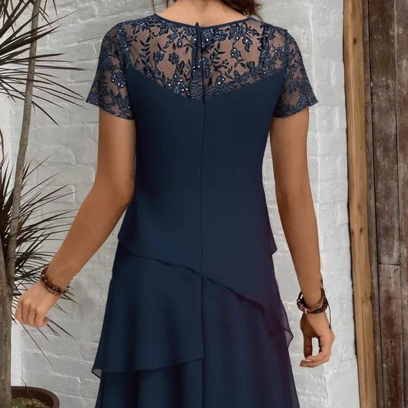 【S-3XL】👗Női sifon patchwork ruha