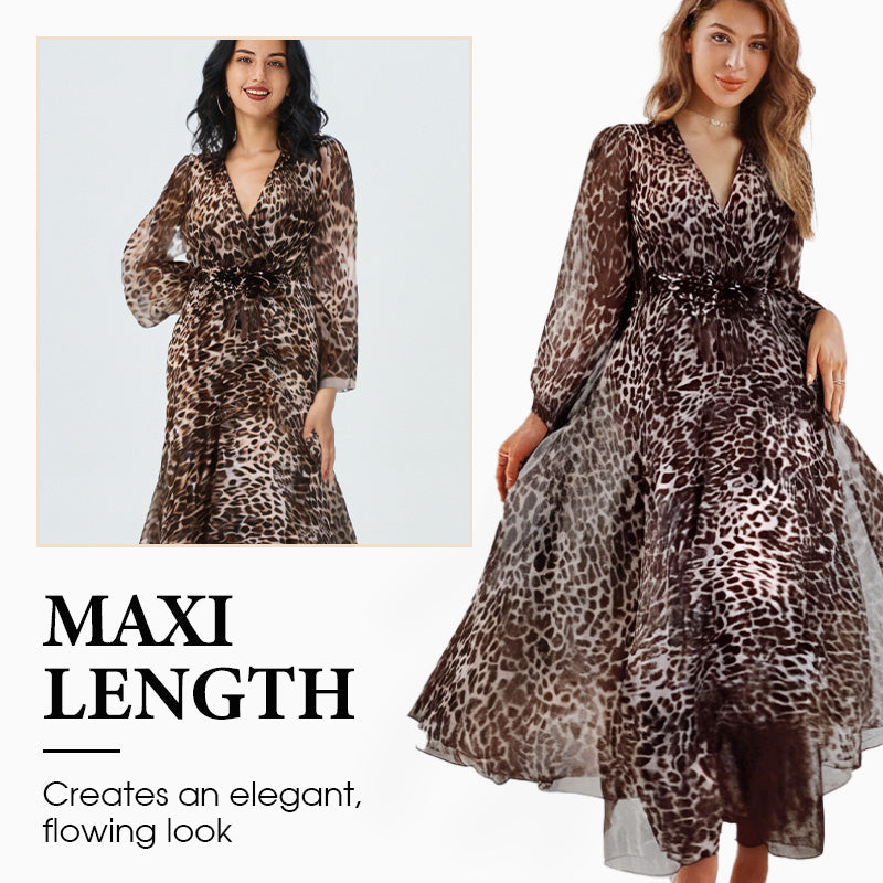 【S-4XL】🌹Leopárd mintás, laza szabású ruha