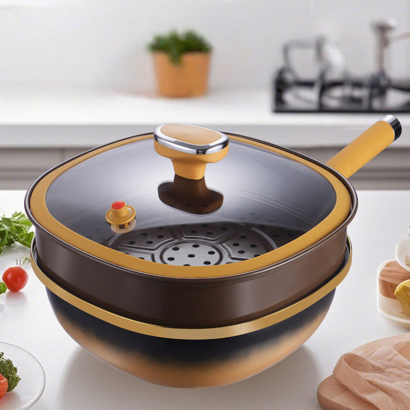 🍳12 hüvelykes titánötvözetből készült tapadásmentes serpenyő (fedéllel)
