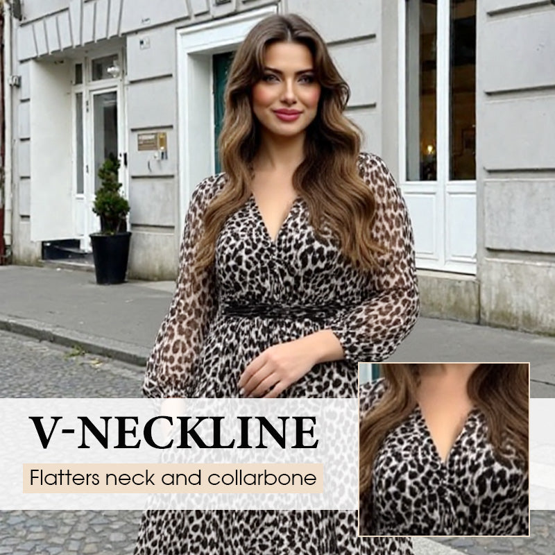 【S-4XL】🌹Leopárd mintás, laza szabású ruha