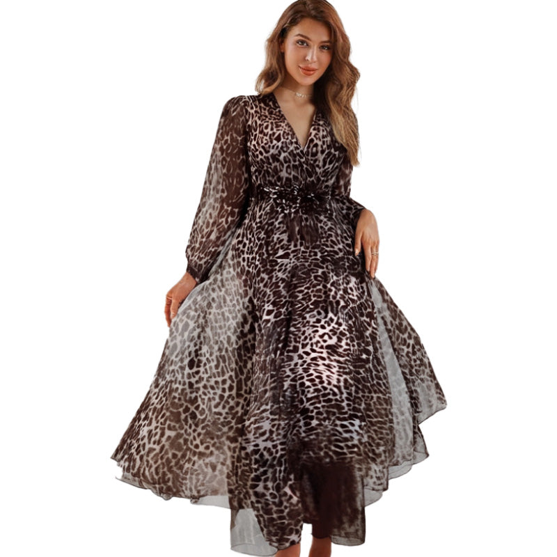 【S-4XL】🌹Leopárd mintás, laza szabású ruha
