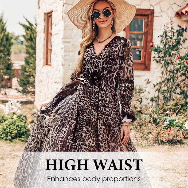 【S-4XL】🌹Leopárd mintás, laza szabású ruha