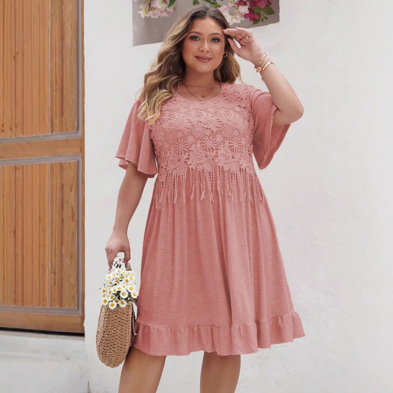 【XL-4XL】💖Csipke rojtos és körvonalas ruha