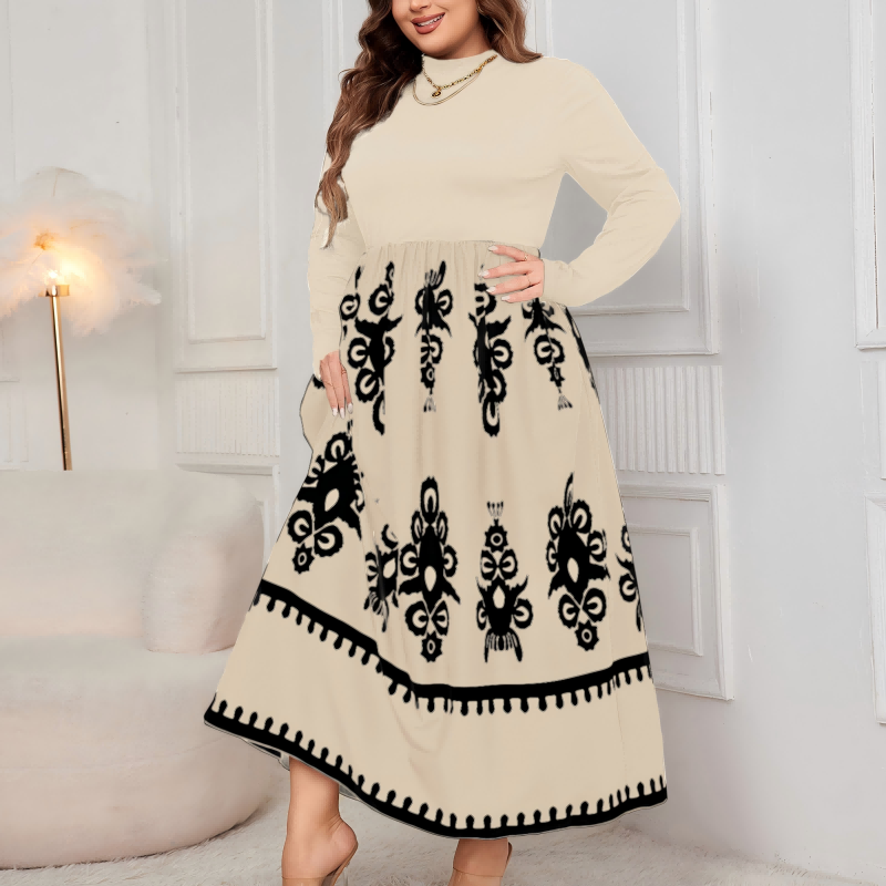 【XL-4XL】💃Női hosszú ujjú, magas derekú ruha