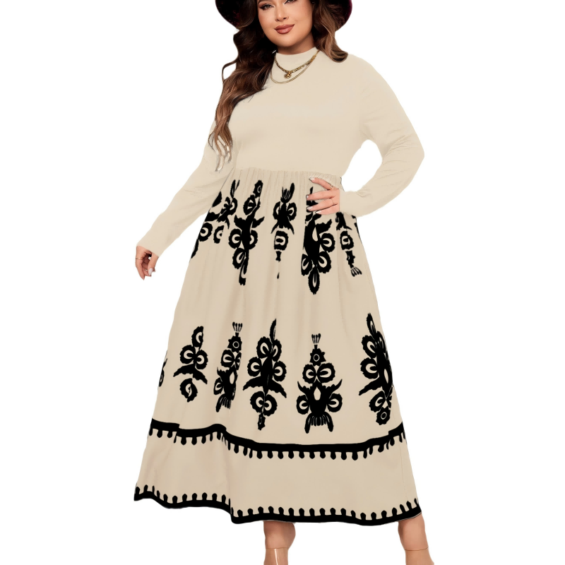 【XL-4XL】💃Női hosszú ujjú, magas derekú ruha