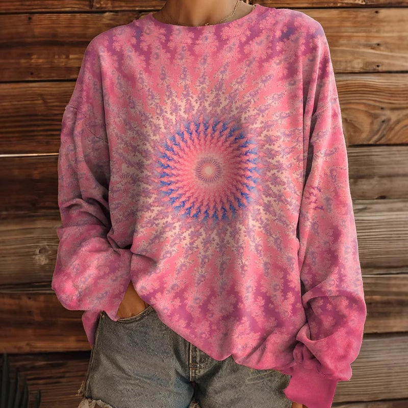 【S-3XL】💖Női, laza fazonú, batikolt pulóver
