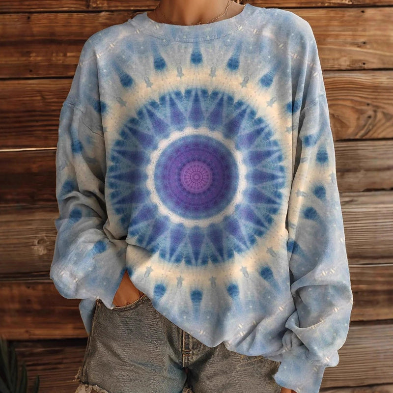 【S-3XL】💖Női, laza fazonú, batikolt pulóver