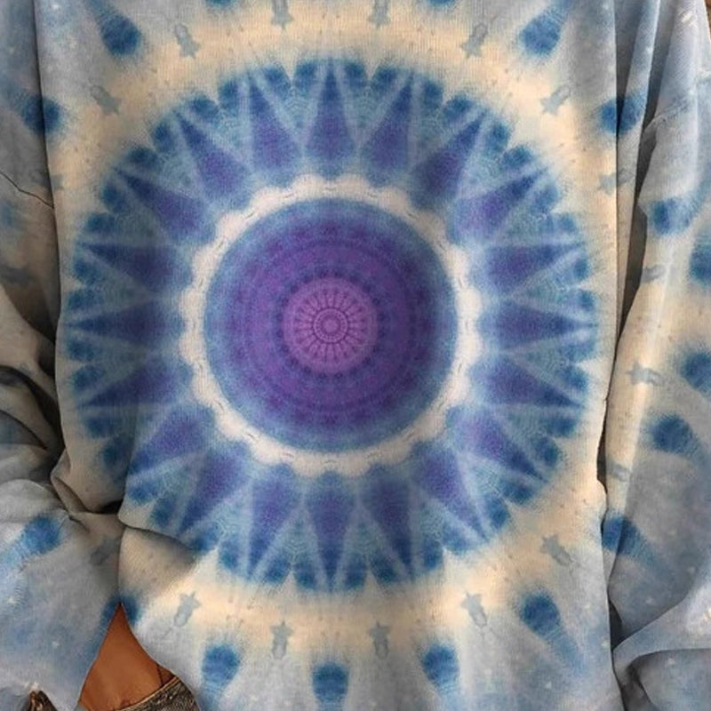 【S-3XL】💖Női, laza fazonú, batikolt pulóver